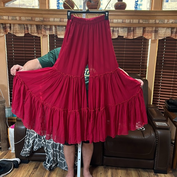 Beautiful Burgandy Palazzo Pants - Picture 7 of 9